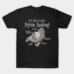 If It Flies It Spies Pigeon Anatomy Conspiracy Theory T-Shirt